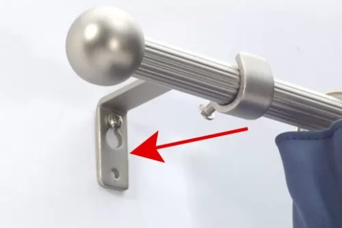 Tartó 16mm-es rúdkarnishoz, hajlított szimpla, matt króm színű, 2 db/cs.