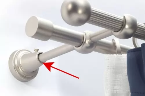 Tartó 16mm-es rúdkarnishoz, klassik dupla, matt króm színű, 1 db/cs.