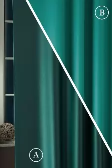 Pierrot - Kétoldalas azúr-türkiz színű dimout sötétítő függöny egyedi méretre varrva