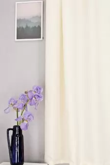 Panni - krém színű levélmintás szatén függöny egyedi méretre varrva