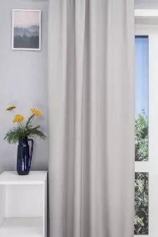 Boston - Világos szürke, sűrű szövésű vászon dekorációs függöny egyedi méretre varrva