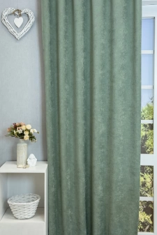 Ramon - Szürkészöld színű bársonyos sötétítő és dekorfüggöny egyedi méretre varrva