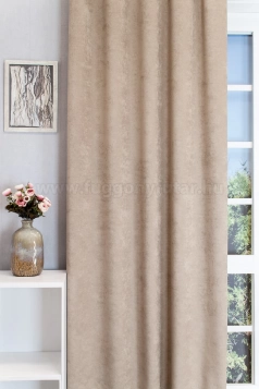 Ramon/280/05 – Egyik oldalán bársonyos szövésű, szürkés bézs színű,jacquard  sötétítő  egyedi méretre varrva