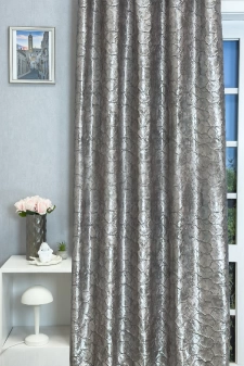 Zenox - Mályva alapon ezüst hatszög mintás fémszálakkal átszőtt jaquard dekor függöny egyedi méretre varrva