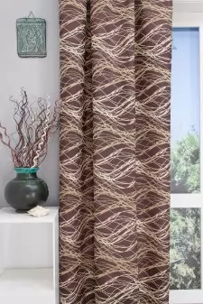 Bordó,bézs-hullámmintás, kétoldalas dekor anyag egyedi méretre varrva