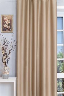 Jamaica – Barnás- bézs egyszínű dimout sötétítő függöny egyedi méretre varrva