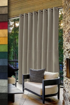 Sunrise - Ezüstszürke színű kültéri dekorszövet, függönynek is alkalmas egyedi méretre varrva