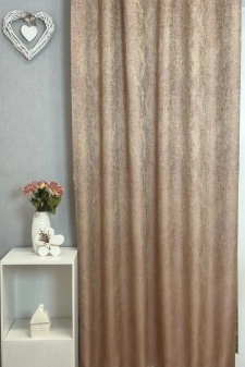 Sierra - púder rózsaszín-arany színű mosott mintás dekorfüggöny egyedi méretre varrva