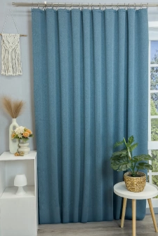 Island - Türkiz kék színű hőszigetelő thermo dimout függöny egyedi méretre varrva