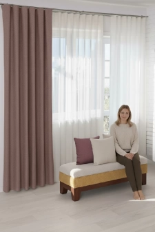 Island - Mályva színű hőszigetelő thermo dimout függöny egyedi méretre varrva