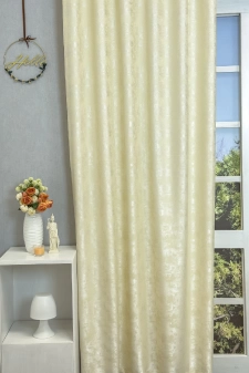 Quartz-Ecrü színű szórt mintás szatén fényű jaquard dekorfüggöny egyedi méretre varrva