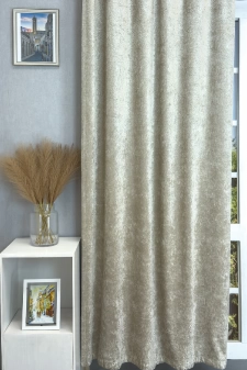 Parker - Bézs színű bársony ,100% fényzáró blackout függöny egyedi méretre varrva