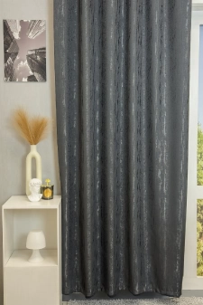 Mora - Sötétszürke szórt mintás, bársonyos tapintású, szaténfényű dekorfüggöny egyedi méretre varrva