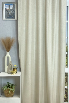 Vesper - Bézs színű rusztikus blackout függöny egyedi méretre varrva