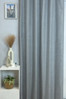 Vesper - Szürke színű rusztikus blackout függöny egyedi méretre varrva