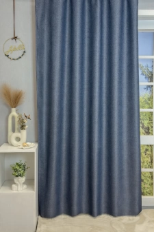 Austin - Szürkés-kék színű, szórt nyomott mintás dim out sötétítő függöny egyedi méretre varrva