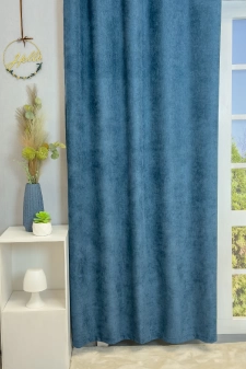 Arthur - Sötét türkizkék színű bársonyos blackout sötétítő függöny  egyedi méretre varrva