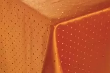 Carmen - Narancs színű pöttyös sötétítő függöny, teflonos egyedi méretre varrva