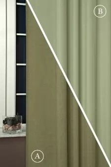 Rusztik - Zöld színű dimout sötétítő függöny egyedi méretre varrva