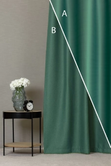 Rusztik - Mohazöld színű kétoldalas dimout sötétítő függöny egyedi méretre varrva