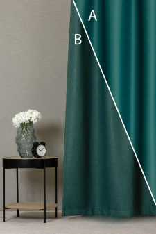 Rusztik - Smaragdzöld színű kétoldalas dimout sötétítő függöny egyedi méretre varrva