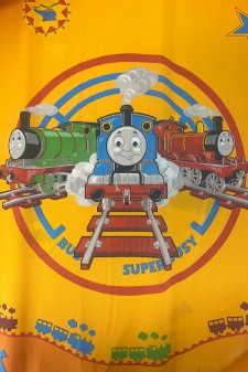 Narancssárga, Thomas a gőzmozdonyos gyerekszobai függöny egyedi méretre varrva