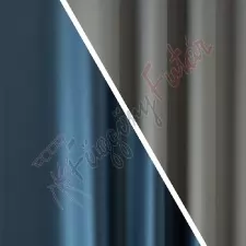 Pierrot - Kétoldalas acélkék-világosszürke blackout függöny egyedi méretre varrva