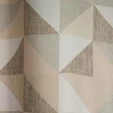 Hoya - Háromszögmintás barna-bézs dimout sötétítő függöny egyedi méretre varrva