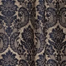 Kleopatra sötétkék-óarany barokk mintás  egyedi méretre varrva