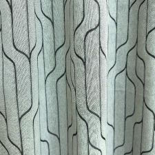 Erté - Fekete-szürke geometrikus mintájú jacquard szövött vászon dekorfüggöny egyedi méretre varrva