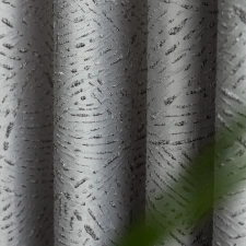 Gilbert - Szürke színű domború mintás dekor függöny egyedi méretre varrva