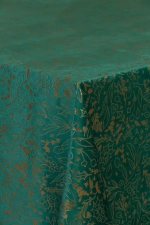 Eldan - Zöld-arany színű nyomott mintás karácsonyi abrosz és dekor anyag egyedi méretre varrva