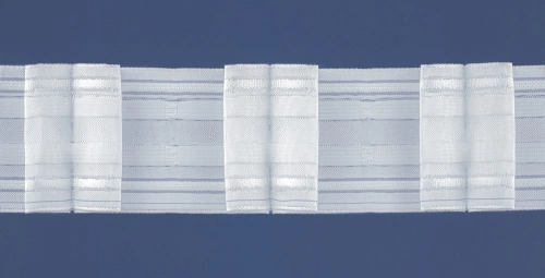 Behúzószalag / ráncolószalag, kétszer hajtott, fix 2x, 6 cm széles