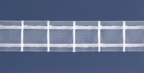 Behúzószalag / ráncolószalag, rakott, fix 1.5x, 5 cm széles, átlátszó