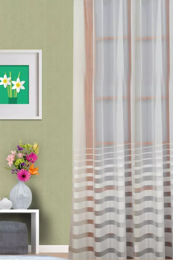 Alexandria - Törtfehér színű csíkos jacquard függöny Alexandria/315/11