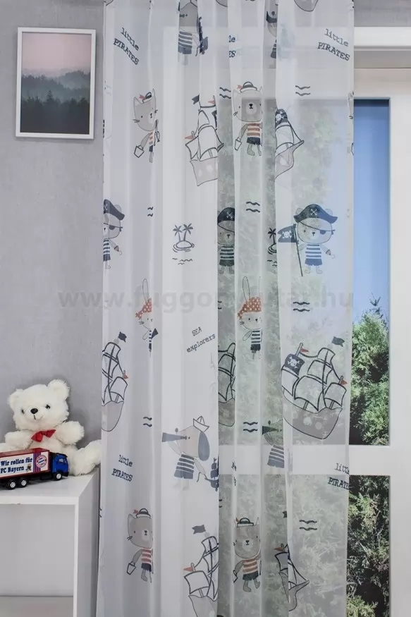 Pirate - Tengerészes, hajós, gyerekszobai voile függöny Pirate/290/02