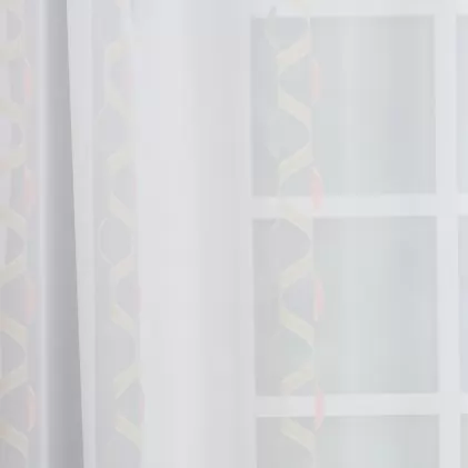 Rózsaszínű félhold mintás voile függöny egyedi méretre varrva