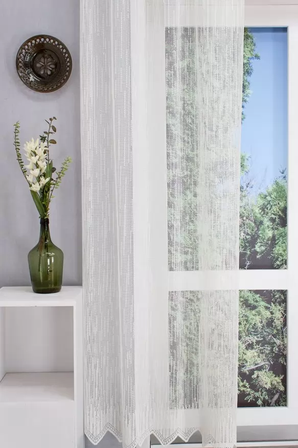 Rece csipkés tört fehér jacquard függöny Bodrog/200/12