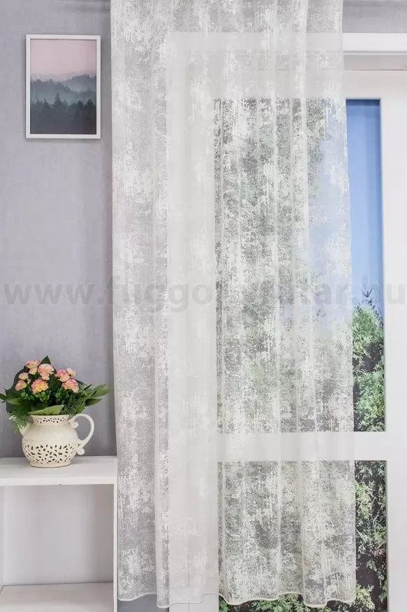 Szórt mintás, cirkás, ekrü színű, ólomzsinóros jacquard függöny 1190261314