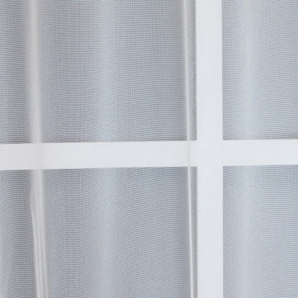 Riva – ecrü, fényáteresztő organza függöny, ólomzsinóros egyedi méretre varrva