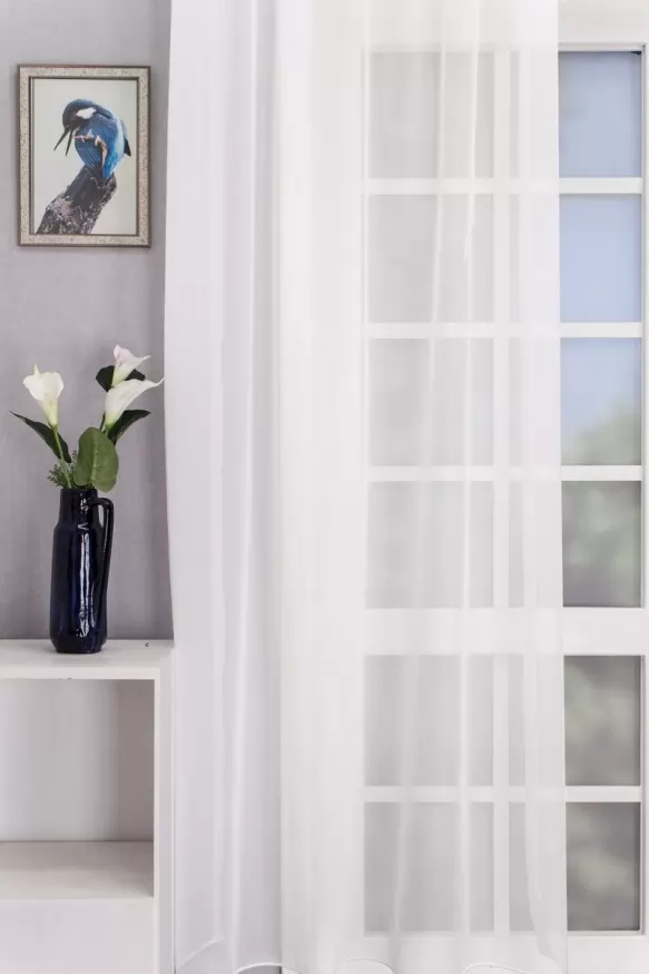 Charlotte-Fehér színű, puha szálú krepp voile függöny 1010010370