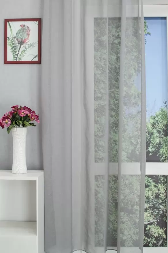 Lara- Természetes hatású szürke sablé függöny 1010040395