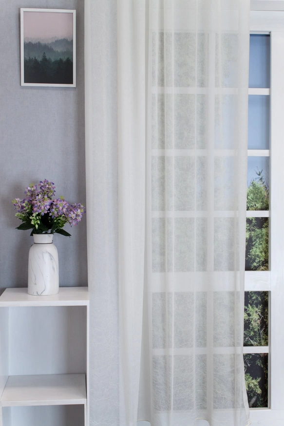 Ecrü színű gyűrt voile függöny W191/270/02