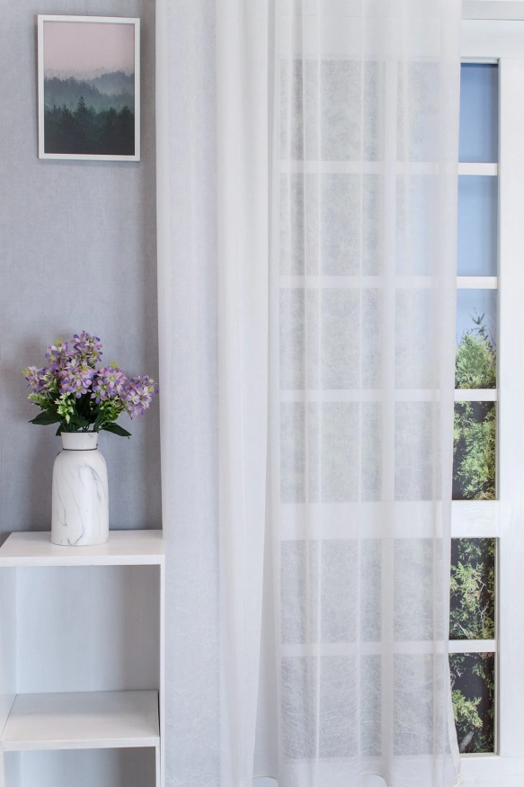 Fehér színű gyűrt voile függöny W191/270/01