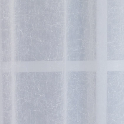 Fehér színű gyűrt voile függöny egyedi méretre varrva