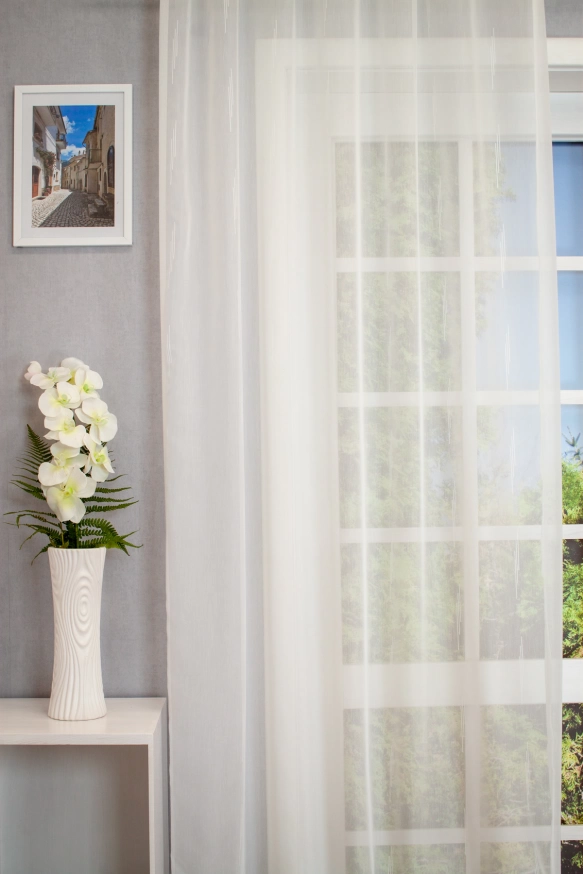 Ecrü színű voile függöny szórt mintával 19079 ecrü/180