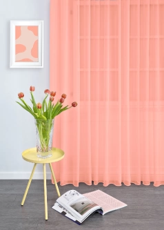 Lazac színű voile függöny egyedi méretre varrva