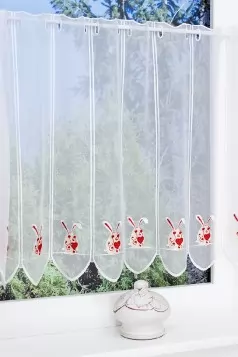 Nyuszi mintás húsvéti vitrázs függöny egyedi méretre varrva