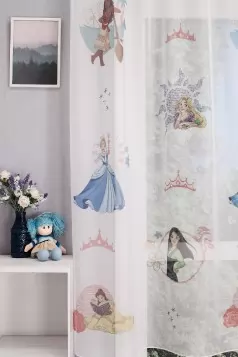 Disney hercegnős gyerekszobai voile függöny egyedi méretre varrva