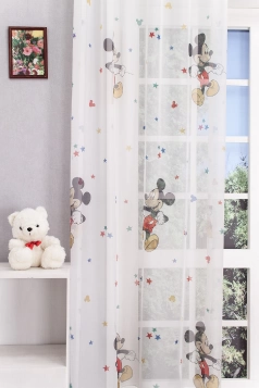 Miki egeres fényáteresztő gyerekszobai függöny, ólomzsinóros egyedi méretre varrva